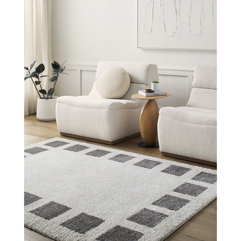 Machine Washable Shaggy Boho Charcoal Area Rug, Rectangle 160 x 213cm