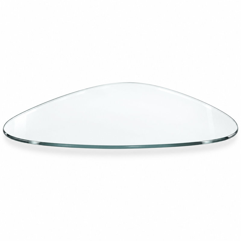 Plateau en verre seulement pour table basse triangulaire LeisureMod Imperial 52 po - Verre trempé de remplacement de 0,75 po d'épaisseur