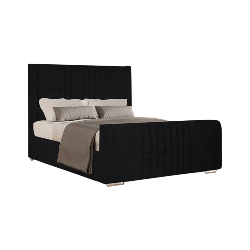 Ganador Upholstered Bed, Single (3'), Black