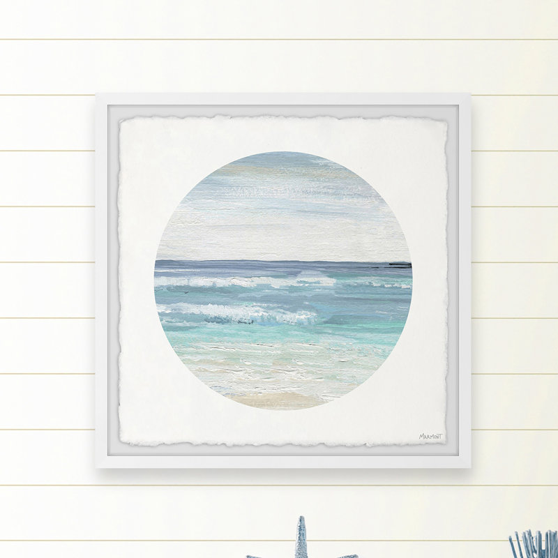 Reproduction d’art sur papier encadrée « relaxation beach », H 12 po x l 12 po x P 1,5 po