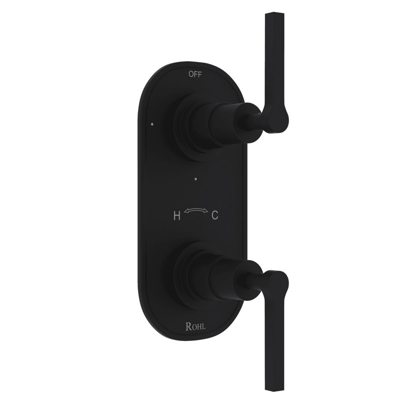 Lombardia® 1/2" Thermostatic Trim with Diverter, Matte Black