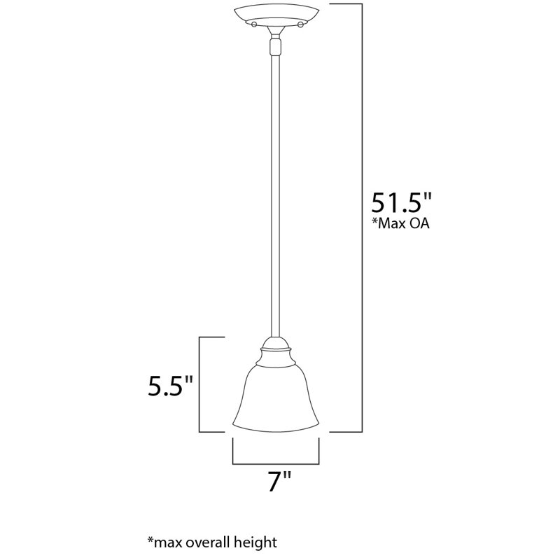 1 - Light Oil Rubbed Bronze Single Pendant