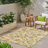 Ivory Rectangle Polypropylene 5'3" X 7' Rug