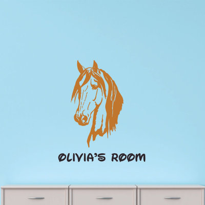 Adhésif mural caricature de chevaux de têtes