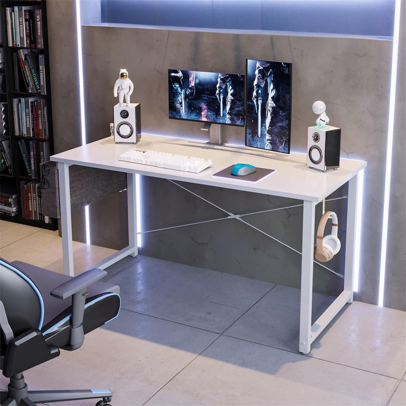Astle Metal Base Computer Table, White