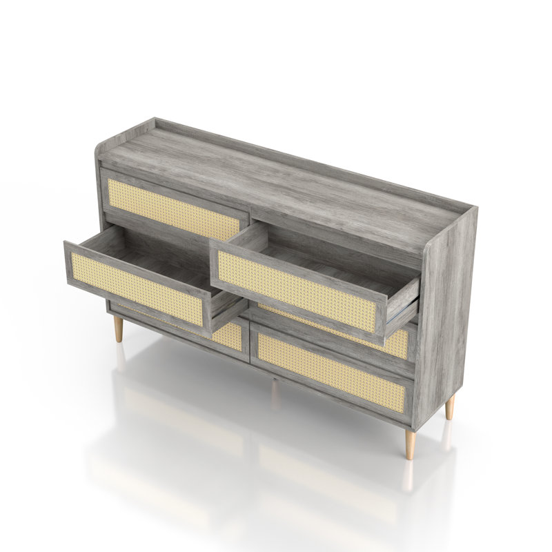 Duncanville 63'' W 6 - Drawer Dresser, Gray/Beige