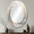 Gold And White Soft Wave Vortex V - Large Oval Wall Mirror On Metal-2127728674