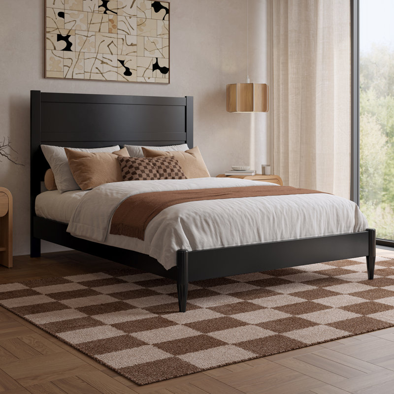 Aveline Wood Low Profile Platform Bed, Full, Black