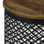 Table d'appoint naturelle et noire à base tambour