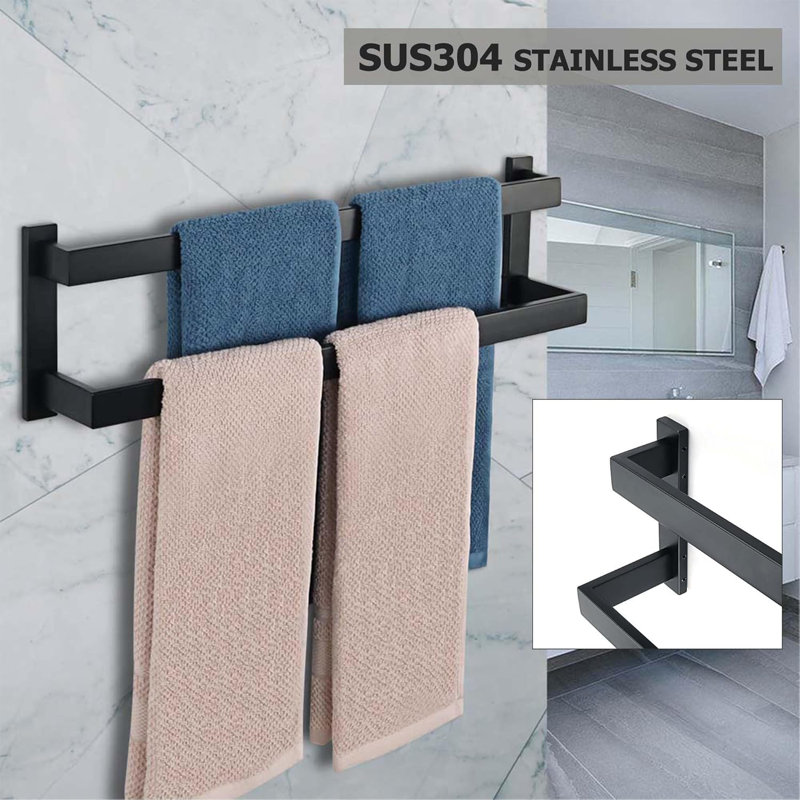 Barcenas 2 Wall Mounted Required Towel Stand