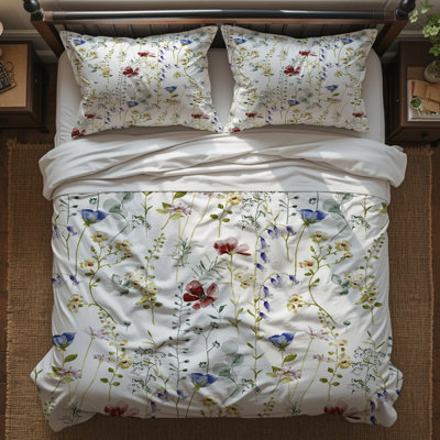 Ensemble de housse de couette avec taies décoratives Floral
