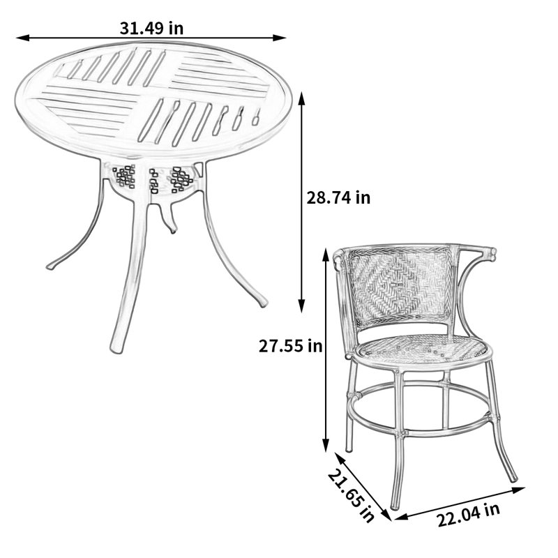 Anyshia 4 - Person Metal Patio Dining Set with Round Table