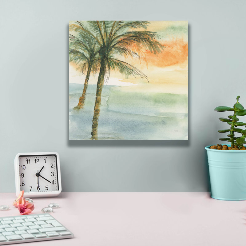 «Island Sunset 1» par Chris Paschke, art mural sur toile, H 12 po x l 12 po x P 0,75 po