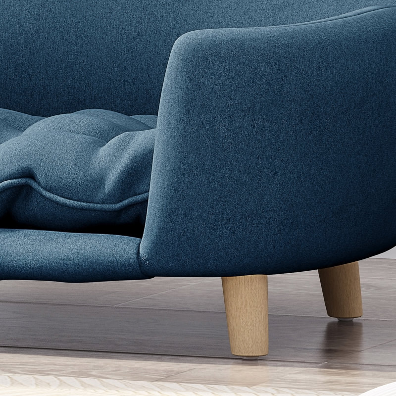 Lit luxueux pour chien de style Mid-Century moderne avec pieds en bois de bouleau et coussin capitonné moelleux, idéal pour le confort et le style des petits chiens