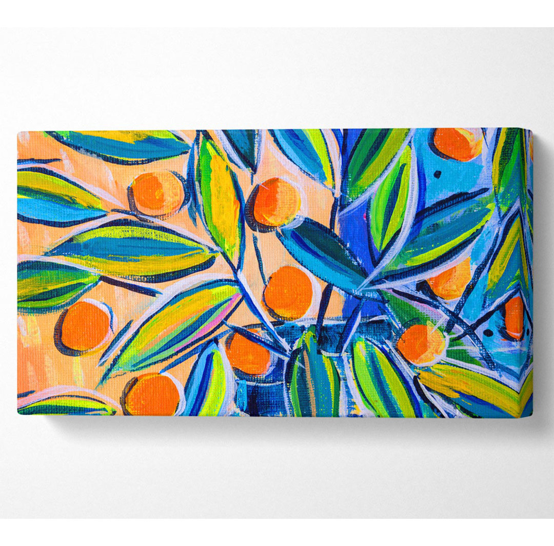 Pemberly Bright Oranges On Tree - Canvas Kunstdrucke auf Leinwand