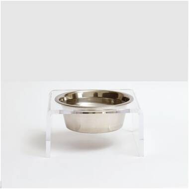 Hiddin Bronze Acrylic Double Bowl Elevated Pet Feeder & Reviews