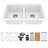 Quartz Undermount Sinks 32.5'' L Double Bowl Kitchen Sink-98291424