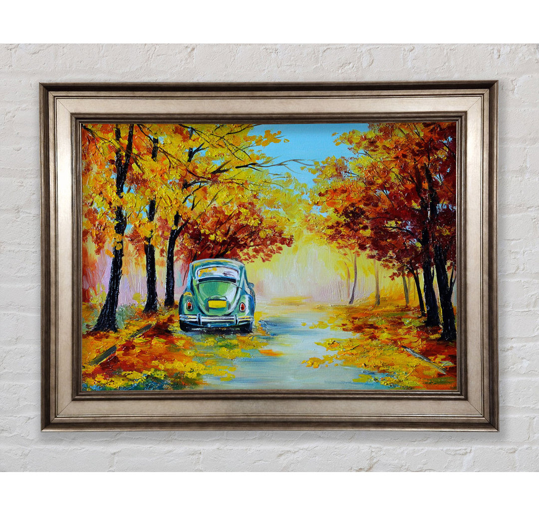 Vw Beatle In Autumn - Einzelner Bilderrahmen Kunstdrucke