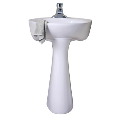 American Standard Cornice 18.5 " 24 " Tall Vitreous China U-Shaped Bathroom Sink and Overflow Hole