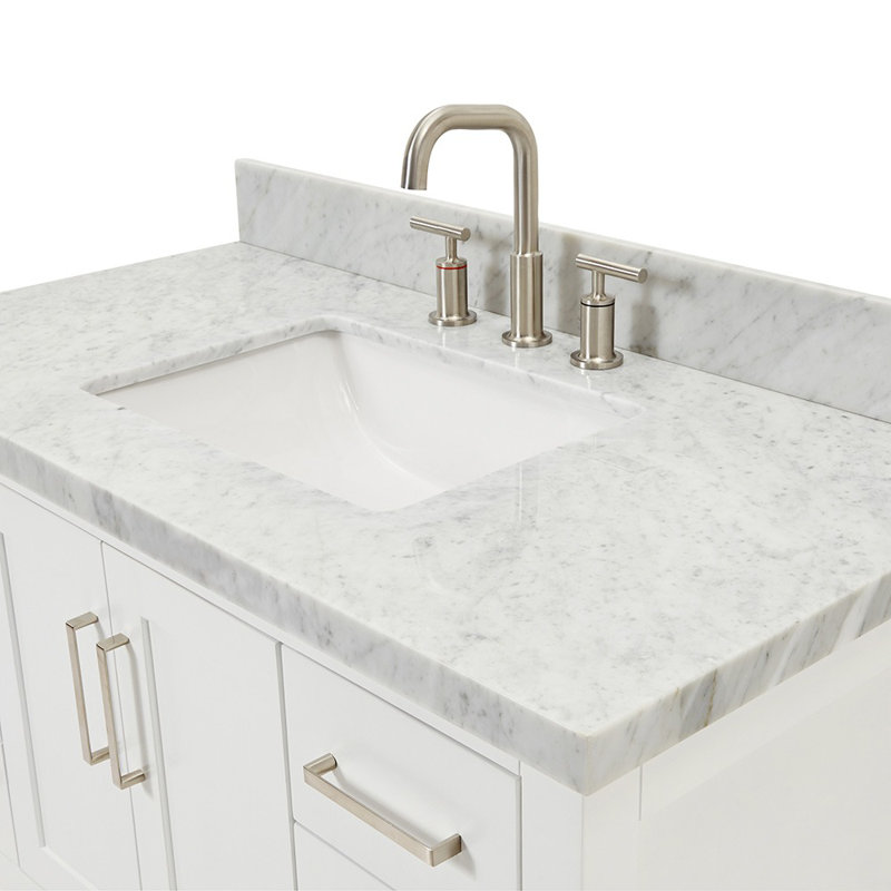 Magnolia Bath Vanity Rectangular Basin S043SCWRV, White, Rectangular