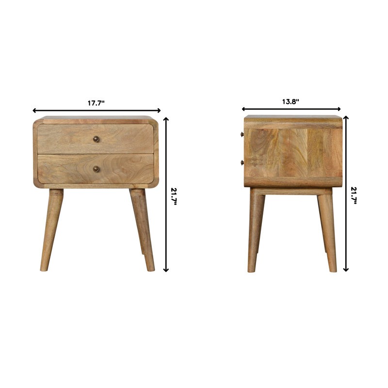 Table de chevet pour chambre à coucher Table de chevet moderne Table de chevet en bois massif, Chêne