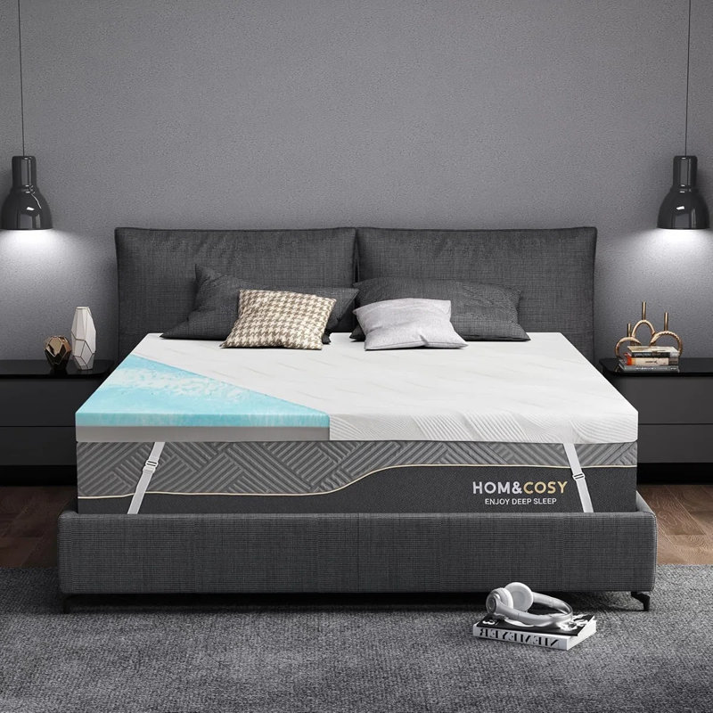 3 Inch Medium Firm Memory Foam Mattress With Ice Silk Cover, Premier Cooling Gel  High Density Support, Queen