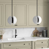 Luminaire suspendu 2 lumières avec abat-jour en verre blanc Rosenberger