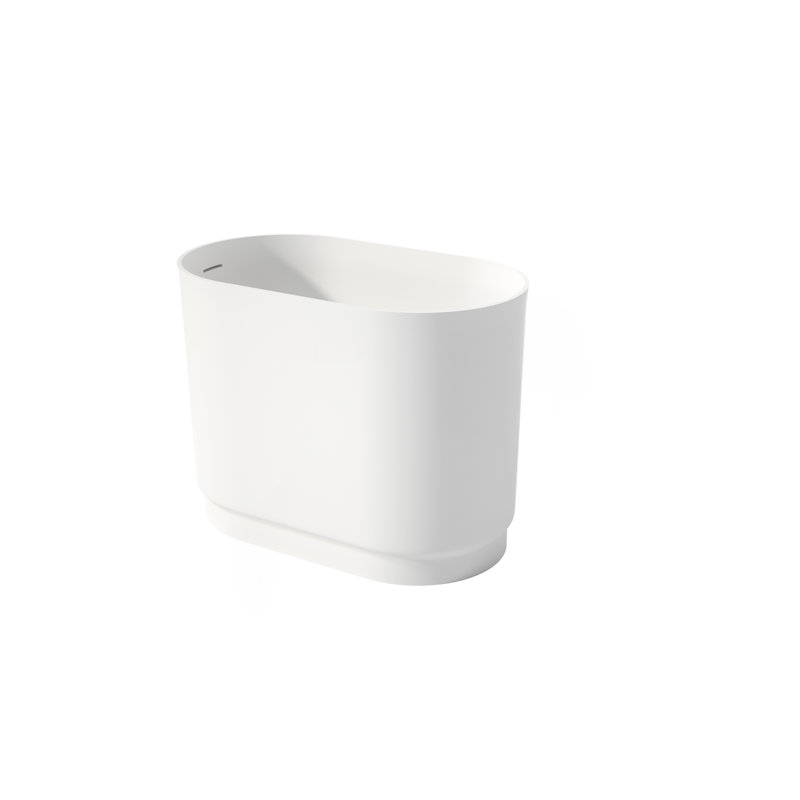 39 Inch Solid Surface Soaking Bathtub - Deep Soak Freestanding Tub