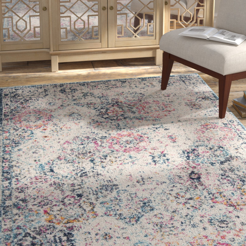 Cronin Navy/Teal Area Rug, Rectangle 12' x 15'