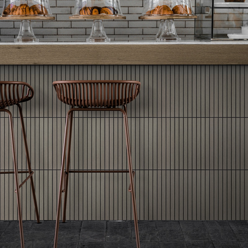 Panneaux muraux à lattes de 11,8 po x 11,8 po en PET, Gris
