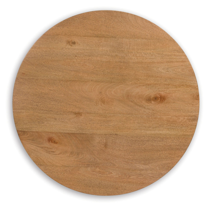 Kristiland 26" Round Brown Mango Wood End Table