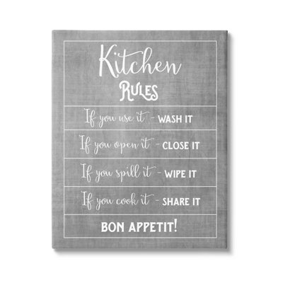 " Kitchen Rules Bon Appetit Sign " Graphic Art Print
