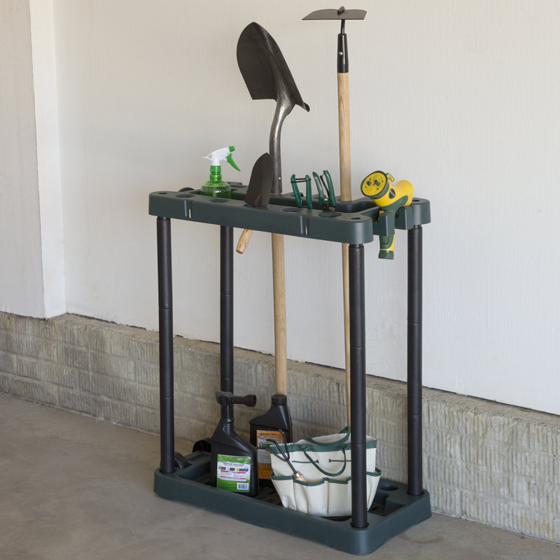 Portable Green Plastic Rolling Garden Tool Organizer