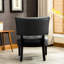 Fauteuil d'appoint en cuir mélangé gris - zone de confort surdimensionnée-1606920673