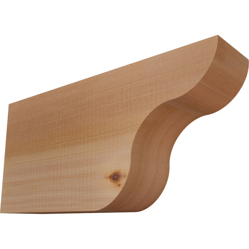 Queue de chevron lisse Carmel, Cèdre rouge de l'Ouest, 8"H x 3 1/2"W x 16"L