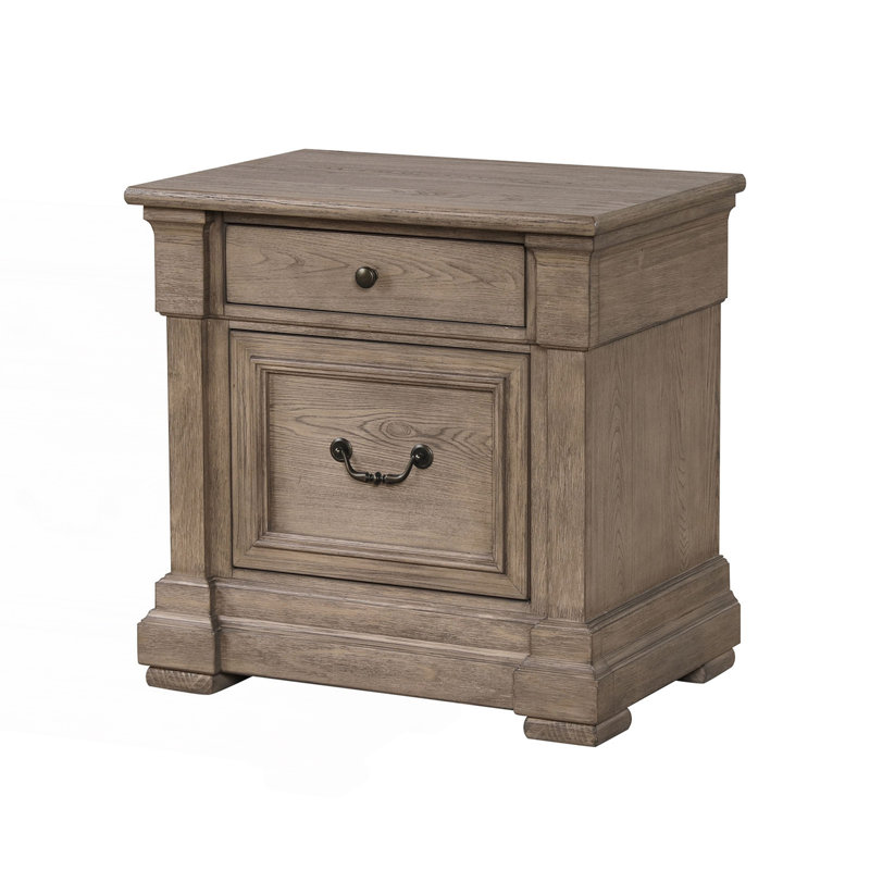 Transitional Nightstand With Felt-Lined Drawers, Bed Side Table
