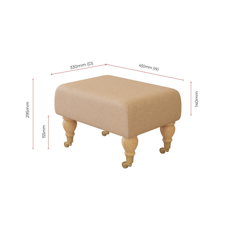 Autryville Wood Caster Leg - Plush, Natural, Poz, Ecru Beige
