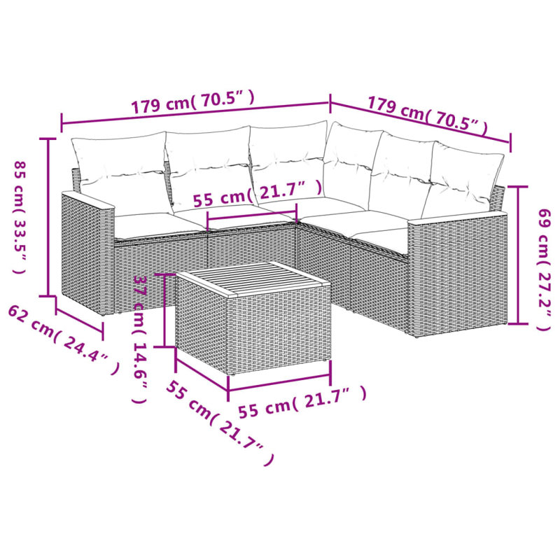 Ensemble de canapé de jardin Vidaxl