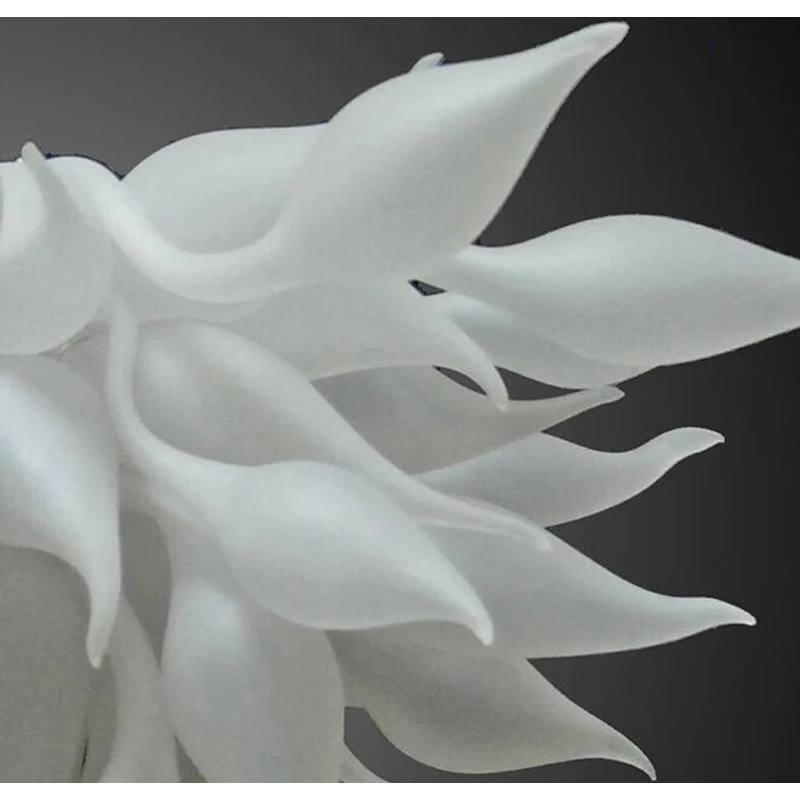Modern Sunset Mouth Blown Glass Chandelier Lighting, White