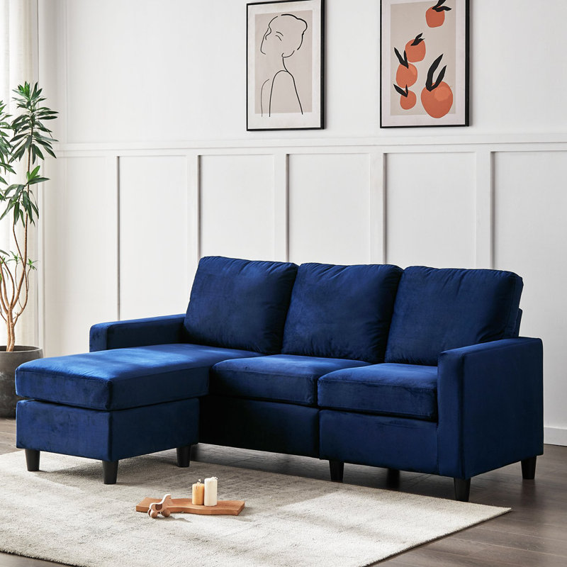Dredon 3 Seater Velvet Sofa & Chaise