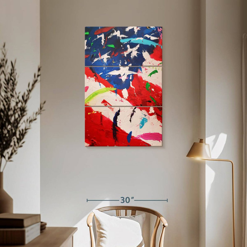 Borges Abstract American Flag, 57" H x 36" W