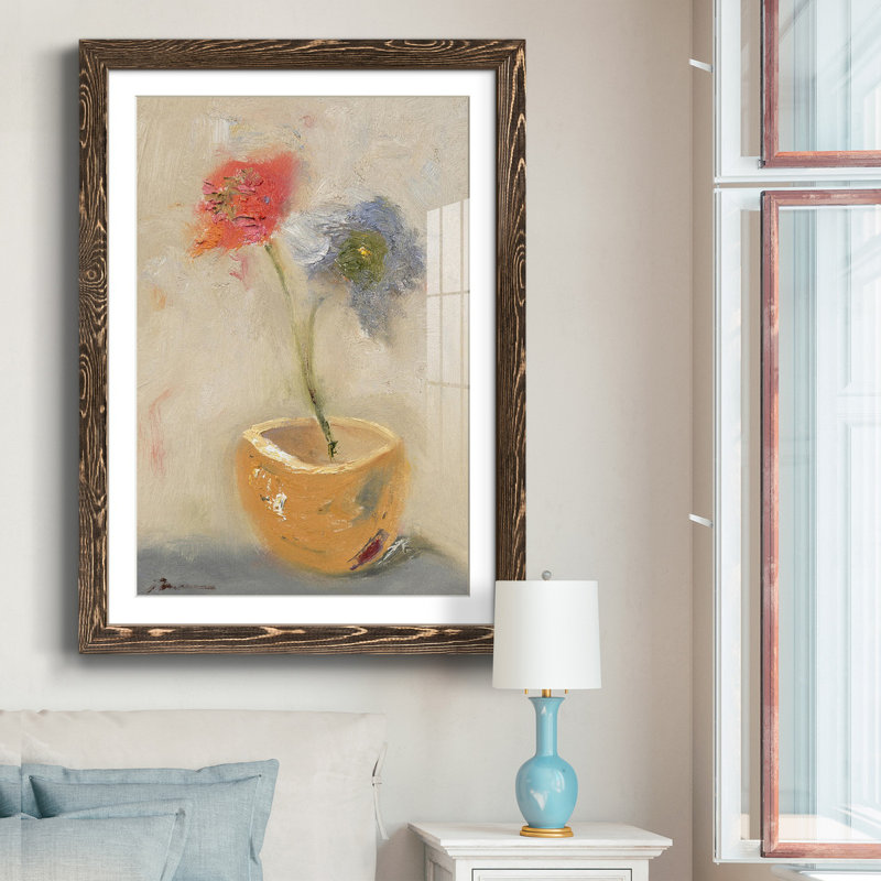 «Teacup Flowers» - Impression de cadre photo sur papier, Noyer, H 37,5 po x l 27,5 po x P 1,5 po