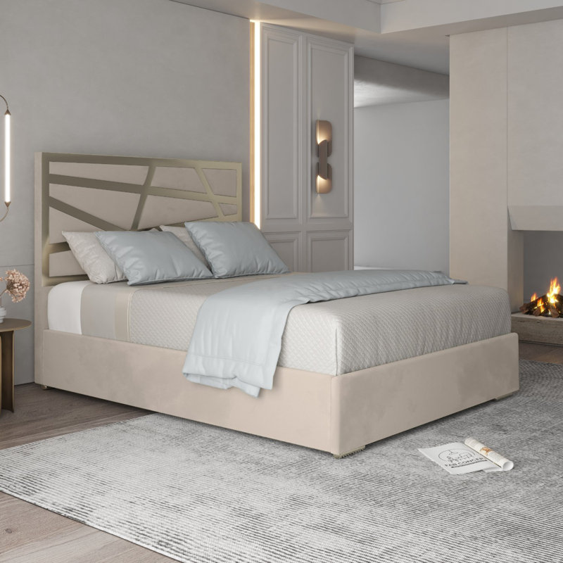 Anatolie Upholstered Bed, Single (3'), Beige