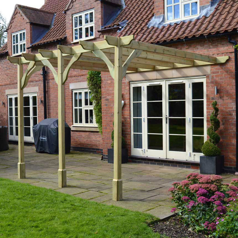 Bautram Solid Wood Pergola, 270cm H  x 780cm W  x 420cm D, Light Green