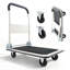 Chariot de manutention pliable, capacité de charge de 150 kg, dimensions : 74 x 48 x 83 cm, plateau pliable avec roues pivotantes, poignée de poussée compacte