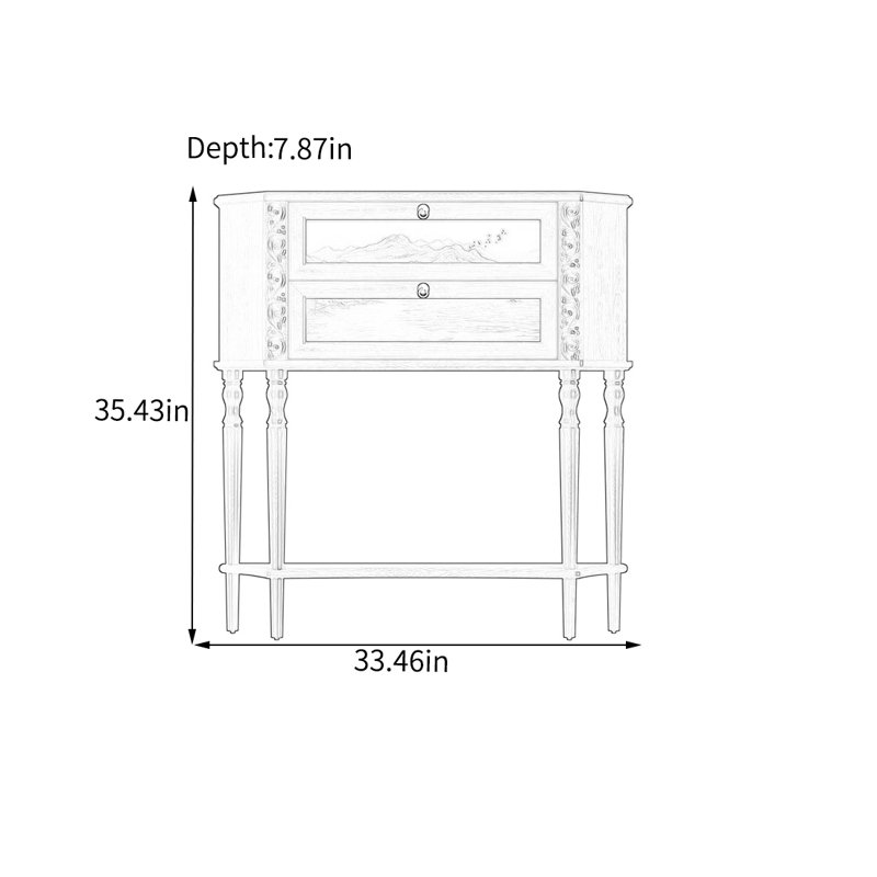 Armoire en pin avec deux tiroirs de rangement