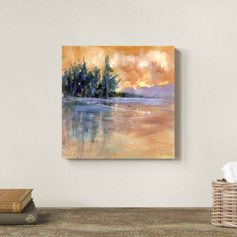 «Nevern Lights III» par Anne Farrall Doyle - peinture sur toile tendue, H 12 po x l 12 po