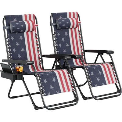 Ensemble de 2 chaises Gravity, avec plateau et porte-gobelet