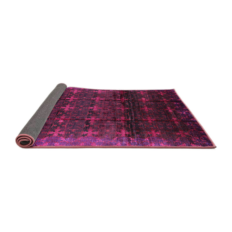 Tapis oriental noir / mauve, Rond 6 pi