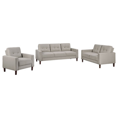 Lamorteau 3-piece Upholstered Track Arm Tufted Sofa Set